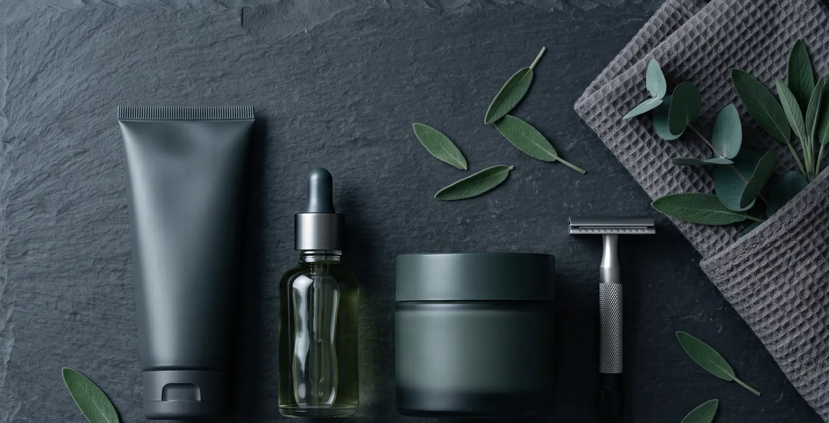 Uomo adulto allo specchio che osserva l'acne sul viso, tema cause e rimedi per l'acne maschile