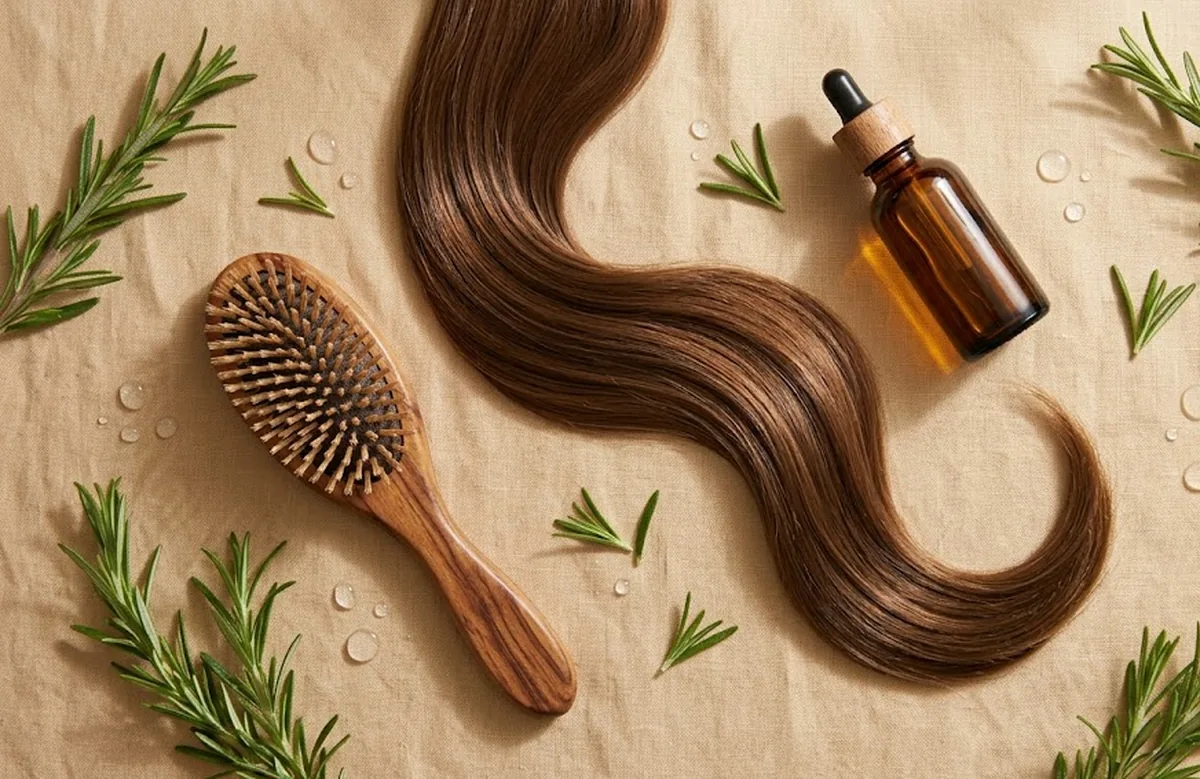 Donna che osserva allo specchio le lunghezze dei capelli che non crescono e sembrano fermi