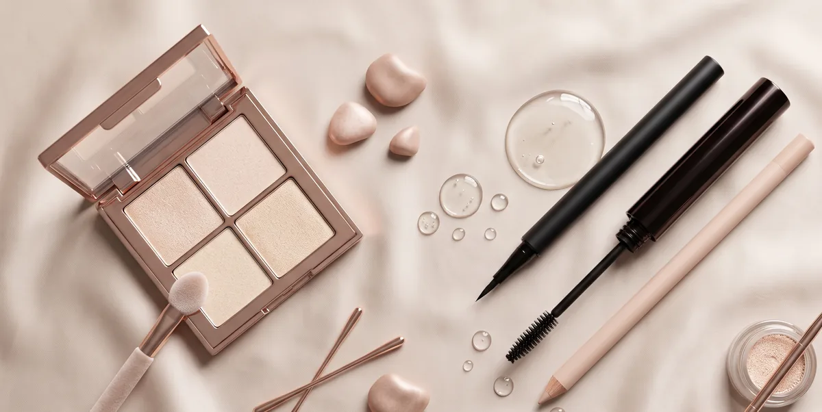 Come truccare gli occhi piccoli: dettaglio occhio con eyeliner sottile e punto luce nell'angolo interno per ingrandire lo sguardo