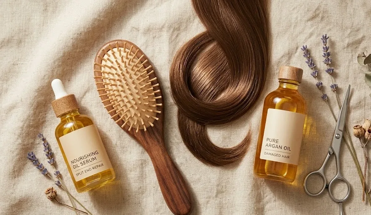 Ciocca di capelli con doppie punte visibili in primo piano, guida per eliminarle e prevenirle