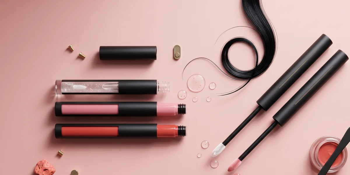 I migliori gloss labbra idratanti e rimpolpanti con acido ialuronico su sfondo neutro