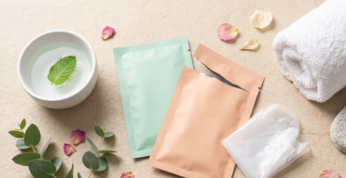 Maschere piedi esfolianti e calzini peeling a confronto su superficie chiara con asciugamano