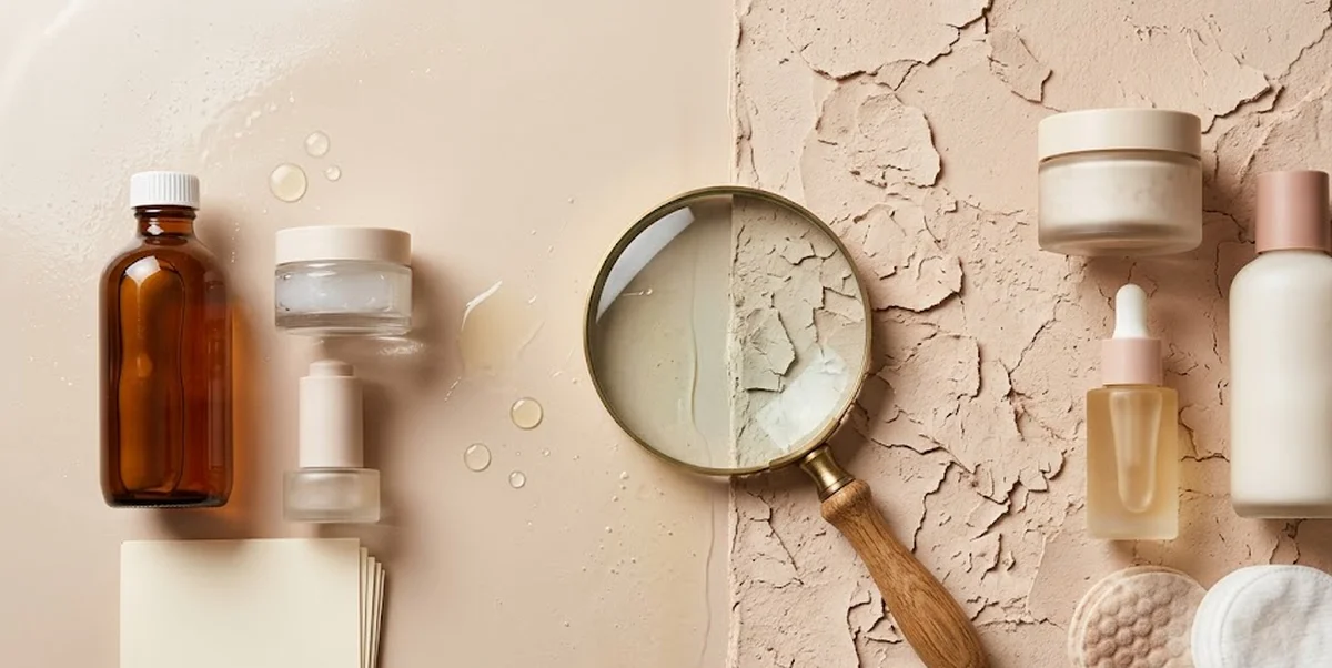 Due texture di pelle a confronto per test tipo di pelle